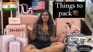 Things to pack from India to USA✈️ Luggage  Packing DayTelugu Student Packing  usa packing [upl. by Payne]