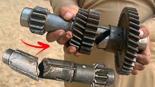 Surprising Repair of a Broken Gear Main Block Shaft on a 1965 Model Truck  Fix Broke Gear Block [upl. by Cristie]