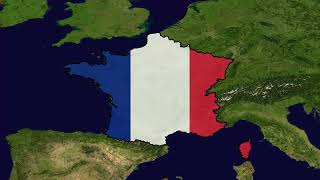 France Flag Map  Free to Use Stock Footage [upl. by Acinorav553]