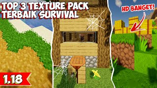 ANDALAN PLAYER MINECRAFT NIH 3 TEXTURE PACK TERBAIK COCOK BUAT SURVIVAL Texture Pack Minecaft 118 [upl. by Waldman248]