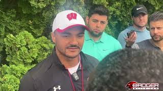 Wisconsin running backs coach Devon Spalding talks fall camp freshmen [upl. by Ittam983]