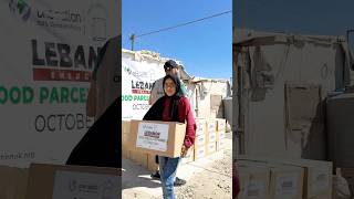 Food parcels distributed in Lebanon for displaced Syrian refugees humanitarianaid lebanon [upl. by Iaw]