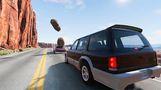 beamng drive car  Cars VS Falling Rocks [upl. by Landahl983]