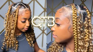 QTHEBRAIDER How To Short Knotless  Curls [upl. by Pownall]