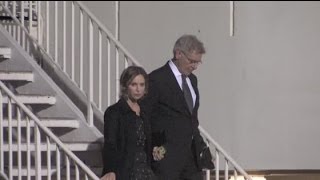 CALISTA FLOCKHART and HARRISON FORD sneak out of Hollywood Film Awards gala [upl. by Oirelav]