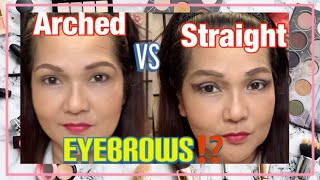 ARCHED VS STRAIGHT EYEBROWS PLUS A SHORT THANK YOU VIDEO TO IPSY [upl. by Onit]