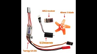 BL1220 brushless inrunner motor work with Turnigy 6A ESC and AR52 or RX42 receiver Power system [upl. by Almita659]