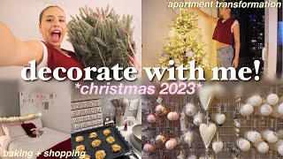 DECORATING MY CHRISTMAS TREE  APARTMENT  getting in the christmas spirit baking amp shopping [upl. by Kano]