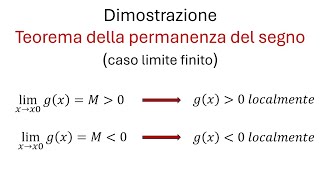 DimostrazioneTeorema della permanenza del segno [upl. by Atnamas]