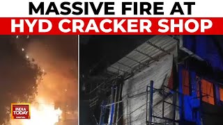 Massive Fire Engulfs Cracker Shop in Hyderabad No Casualties Reported  India Today [upl. by Ijat]