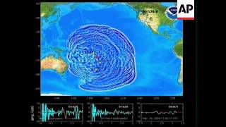 NOAA graphics of Pacific tsunami [upl. by Darin]