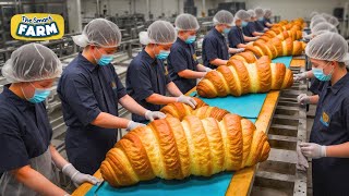 How MILLIONS of Croissants Are Made Fully Automatic Croissants Production Line [upl. by Ika]