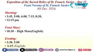 EXPOSITION OF ST FRANCIS XAVIER NOVENA DAY 9 KONKANI MASS 5 PM [upl. by Seiden]