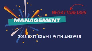 Management Exit Exam Questions With Answer [upl. by Iru]