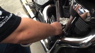 Yamaha RoadStar warrior xv1700 rear brake caliper rubbing  noise and weak braking [upl. by Ahsila]