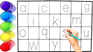 abcd small letter abcd abc song alphabet collection for writing along dotted line for toddler [upl. by Alaek]