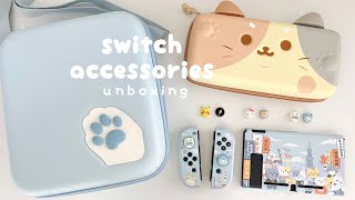 nintendo switch accessories unboxing ft geekshare carrying case protective case thumb grips [upl. by Frederiksen]