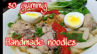 HOW TO MAKE NOODLES AT HOME FRESH NOODLESHAND PULLED NOODLES [upl. by Hassin878]