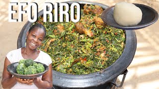 PERFECT EFO RIRO SOUP amp FUFU  HOW TO MAKE VEGETABLE SAUCE COOKING CHICKEN STEW [upl. by Hafler451]