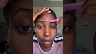 How I Dermaplane my face at home Black girl Dermaplaning DIY Dermaplaningdermaplane dermaplaning [upl. by Essilem]