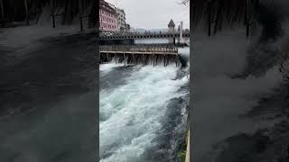 Lucern Switzerland 🇨🇭 travel riverside citysightseeing water [upl. by Grier]