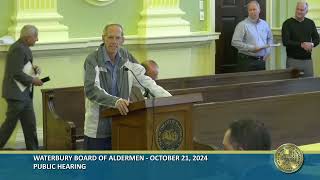 Waterbury Board of Aldermen Meeting  October 21 2024 [upl. by Reyem]