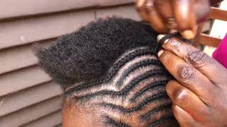 CORNROWS ON SHORT 4C NATURAL HAIR [upl. by Dick344]