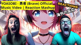 YOASOBI  勇者 Brave Official Music Video  Reaction Mashup by International Fans [upl. by Lisetta901]