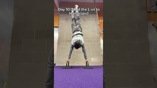 Day 10 learning the Lsit to handstand [upl. by Derdlim108]