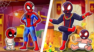 The Difference Between Rich VS Poor SpiderMan Family Marvels Spidey and his Amazing Friends [upl. by Eledoya]