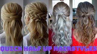 quick half up half down hairstyles [upl. by Aserehtairam]