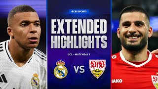 Real Madrid vs Stuttgart Extended Highlights  UCL League Phase MD 1  CBS Sports Golazo [upl. by Eisaj]