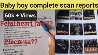 Baby boy complete scan reportsfull explained about Placenta and FHR in kannada [upl. by Anitan]