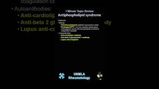 Antiphospholipid syndrome medicalstudent medicaleducation ukmla shorts [upl. by Nalid]