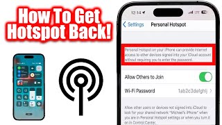 Fix  Personal Hotspot Disappeared iPhone  Tethering Missing Not Working [upl. by Ulrike597]