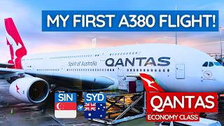 8 HOURS in Qantas ECONOMY CLASS Singapore to Sydney  Airbus A380 Experience [upl. by Anyah]