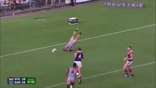 TuivasaSheck golden point try against Roosters Warriors vs Roosters 2016 [upl. by Feetal]