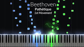 Beethoven  Pathetique 1st Movement Opus 13 No 8 Piano Tutorial [upl. by Kassaraba]