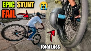 EPIC STOPPIE FAIL  Cycle Stunt Challenge [upl. by Rolyak49]