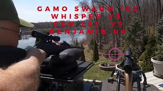 GAMO SWARM 10X WHISPER VS GEN 2 amp 3I vs BENJAMIN NP [upl. by Alathia]