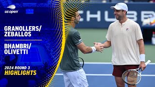 GranollersZeballos vs BhambriOlivetti Highlights  2024 US Open Round 3 [upl. by Lidstone]