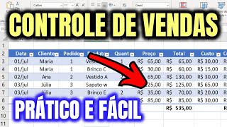 Como Montar uma Planilha para CONTROLE de VENDAS no EXCEL  Fácil e Prático [upl. by Philbo]