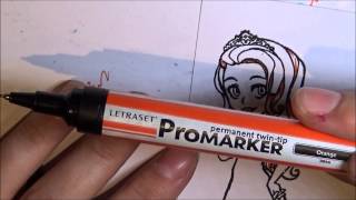 LETRASET PROMARKERS  COLOURING AUBURN  RED HAIR TUTORIAL [upl. by Eekorehc]