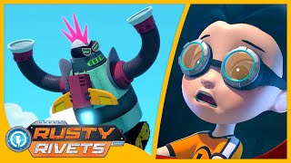 Rusty and the Super Villain Bot  Rusty Rivets  Cartoons for Kids [upl. by Edmonda]