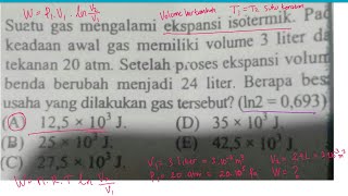 menghitung usaha gas pada proses isotermik usaha gas ekspansi isotemik volume 3 kali lipat [upl. by Aciretahs]