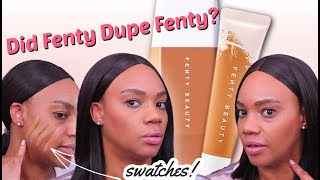 NEW Fenty Beauty Skin Tint vs Fenty Hydrating Foundation  Side by Side Wear Test on Oily Skin [upl. by Senalda560]