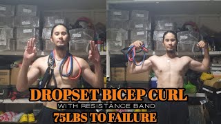 Bicep curl using resistance band only dropset 75lbs resistanceband bicepcurl [upl. by Guillaume]