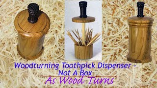 Woodturning Toothpick Dispenser  Not A Box [upl. by Zuleika]