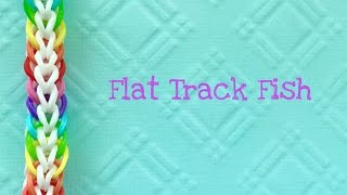 Rainbow Loom Bands a Flat Track Fish two peg tutorial [upl. by Yendroc]