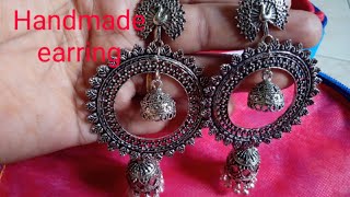 Handmade earringoxidised jewellery making at homestep by step instructions for making Jewellery [upl. by Veradis]